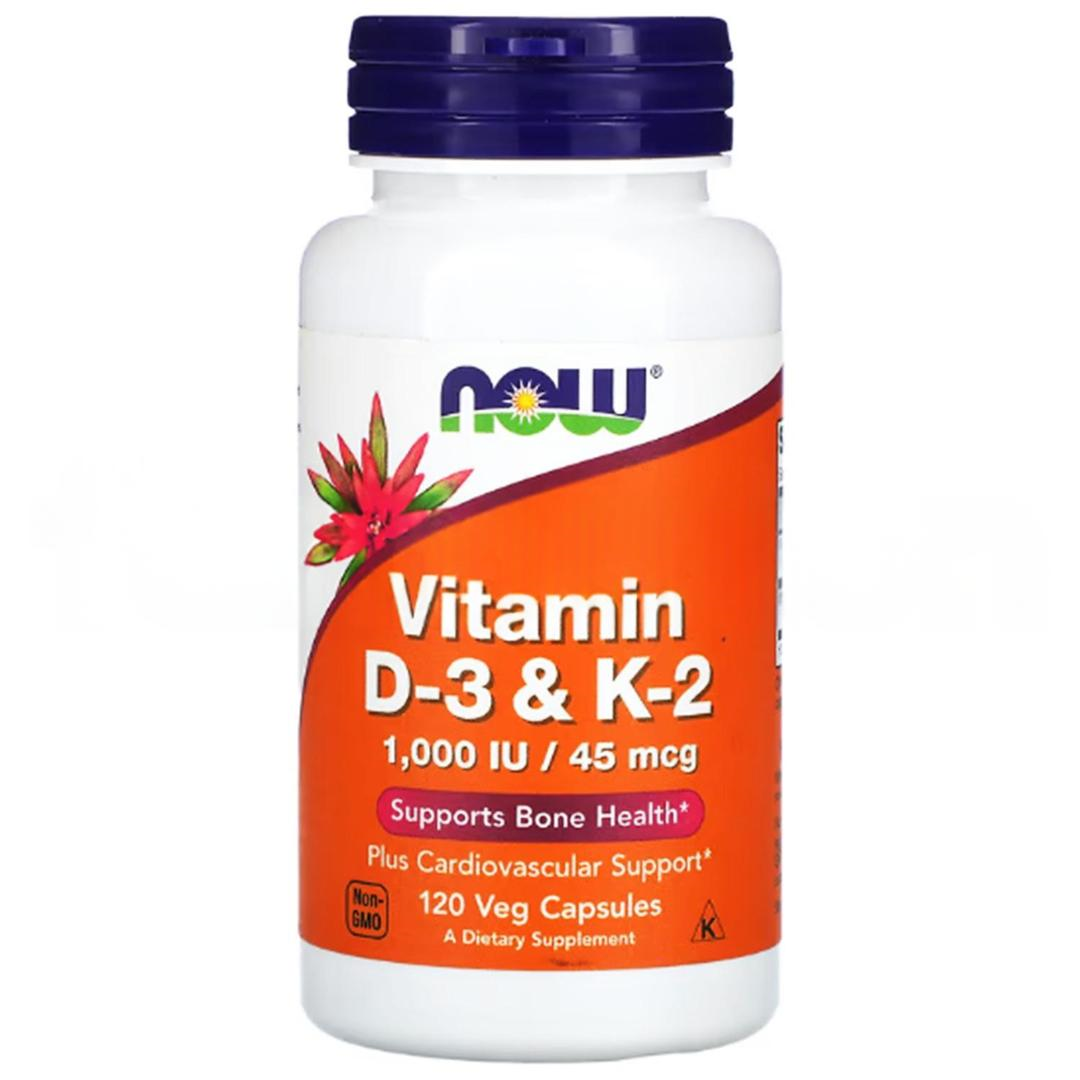 Now Foods Vitamin D3K2 1000 IU/45 mcg 120 Kapsül - İthal
