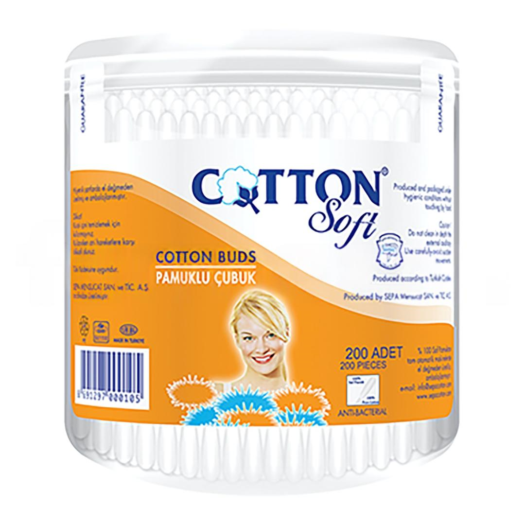 Cotton Soft Kulak Çubuğu Yuvarlak 200'lü