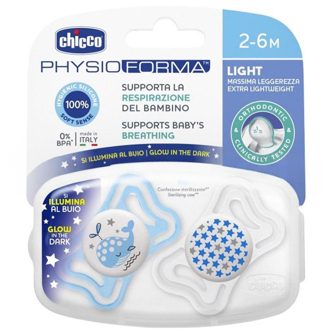 Chicco Pyhsioforma Light Gece Parlayan Silikon Emzik 2-6 Ay 2'li - Erkek