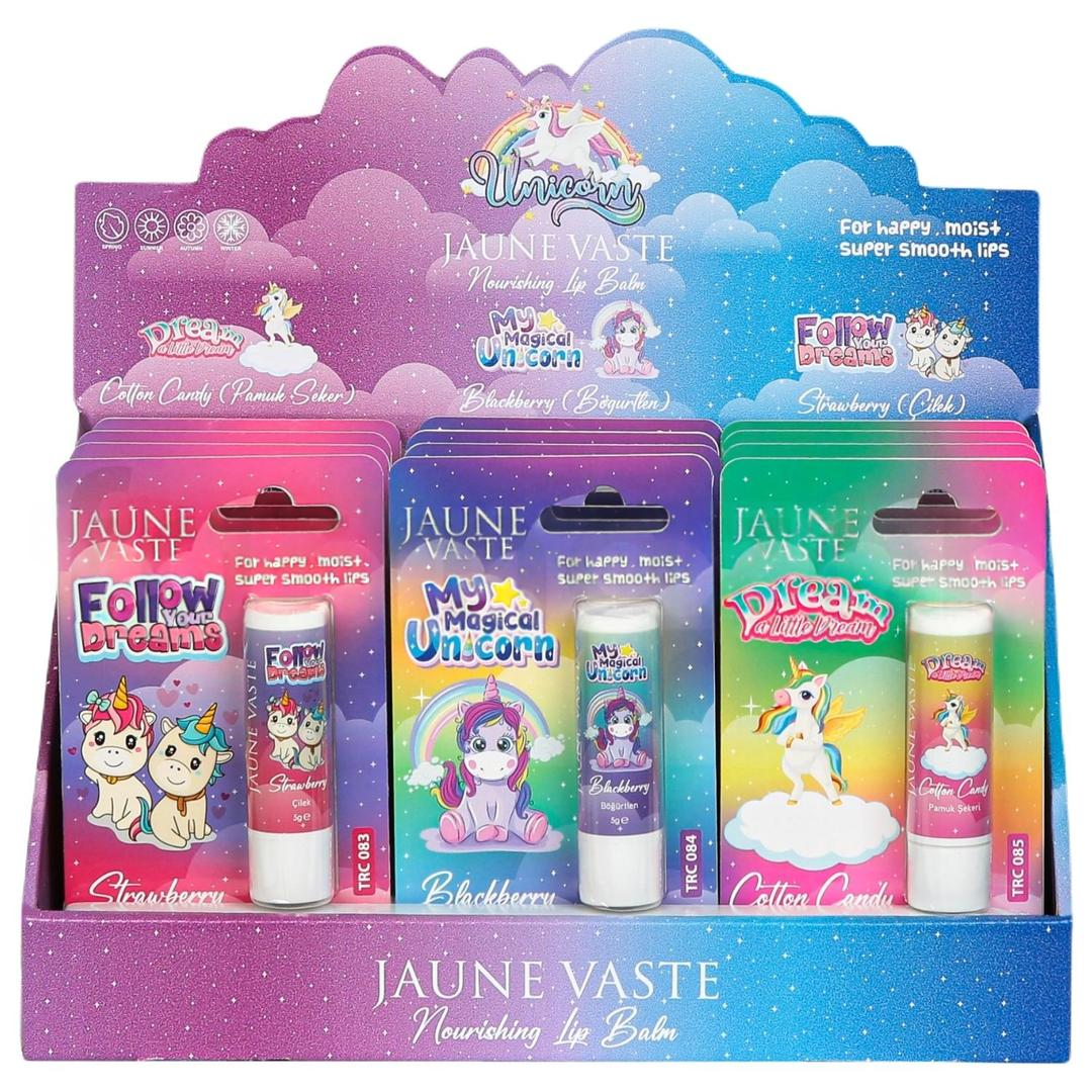 Jaune Vaste Lip Balm Kids Unicorn Dudak Kremi 12'li Karma Stant