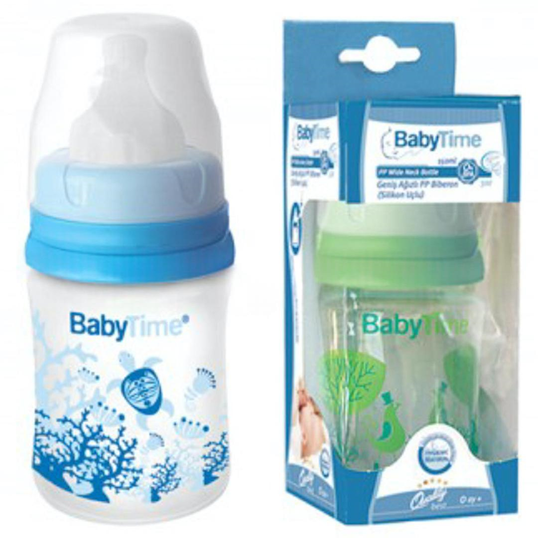 Baby Time BT068 Klasik PP Biberon Silikon Damaklı Uçlu 150 ml