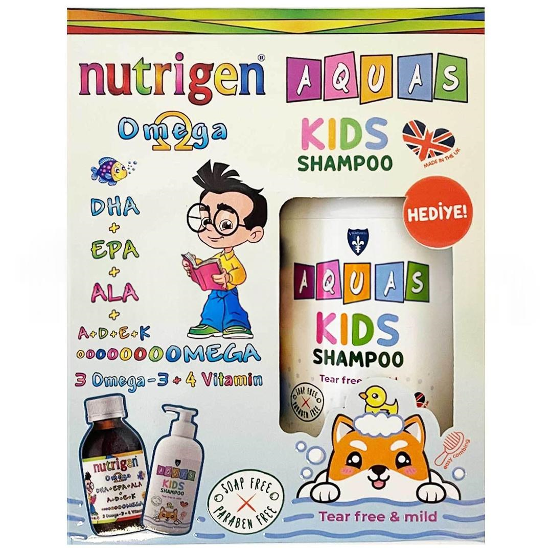 Nutrigen Omega 3 Balık Yağı Şurubu Portakal Aromalı 200 ml + Aquas Kids Şampuan 250 ml Hediyeli