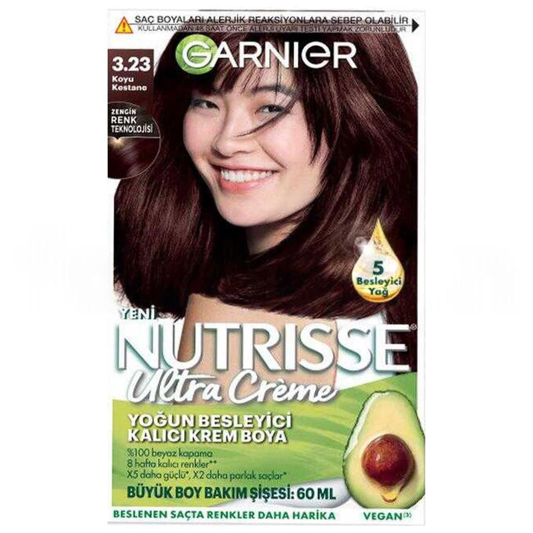 Garnier Nutrisse Yoğun Besleyici Kalıcı Krem Saç Boyası - Koyu Kestane 3,23