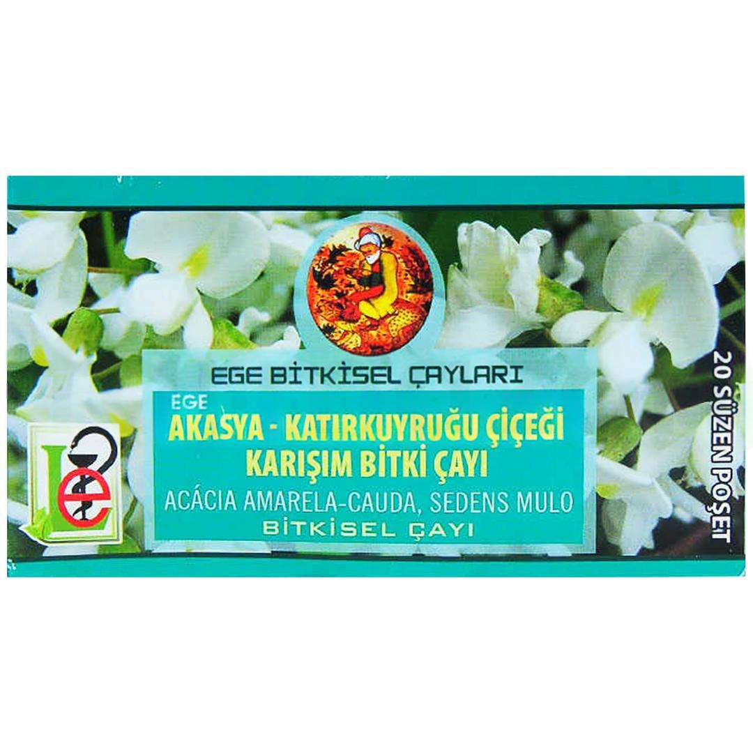 Ege Lokman Akasya Katırkuyruğu Çiçeği Karışım Bitki Çayı 20 Süzen Poşet