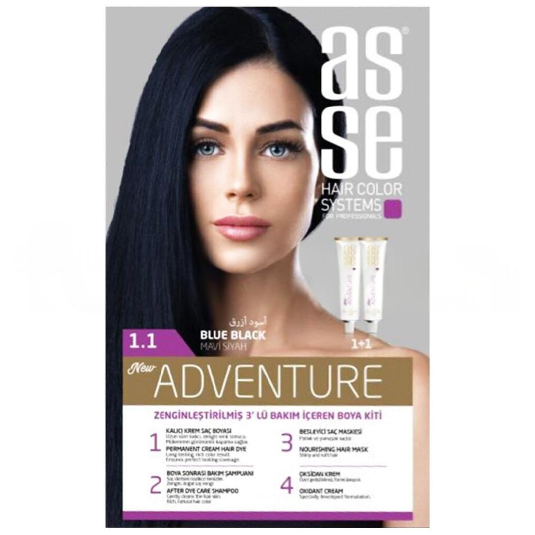 Asse Hair Color System Saç Boyası Mavi Siyah No: 1.1