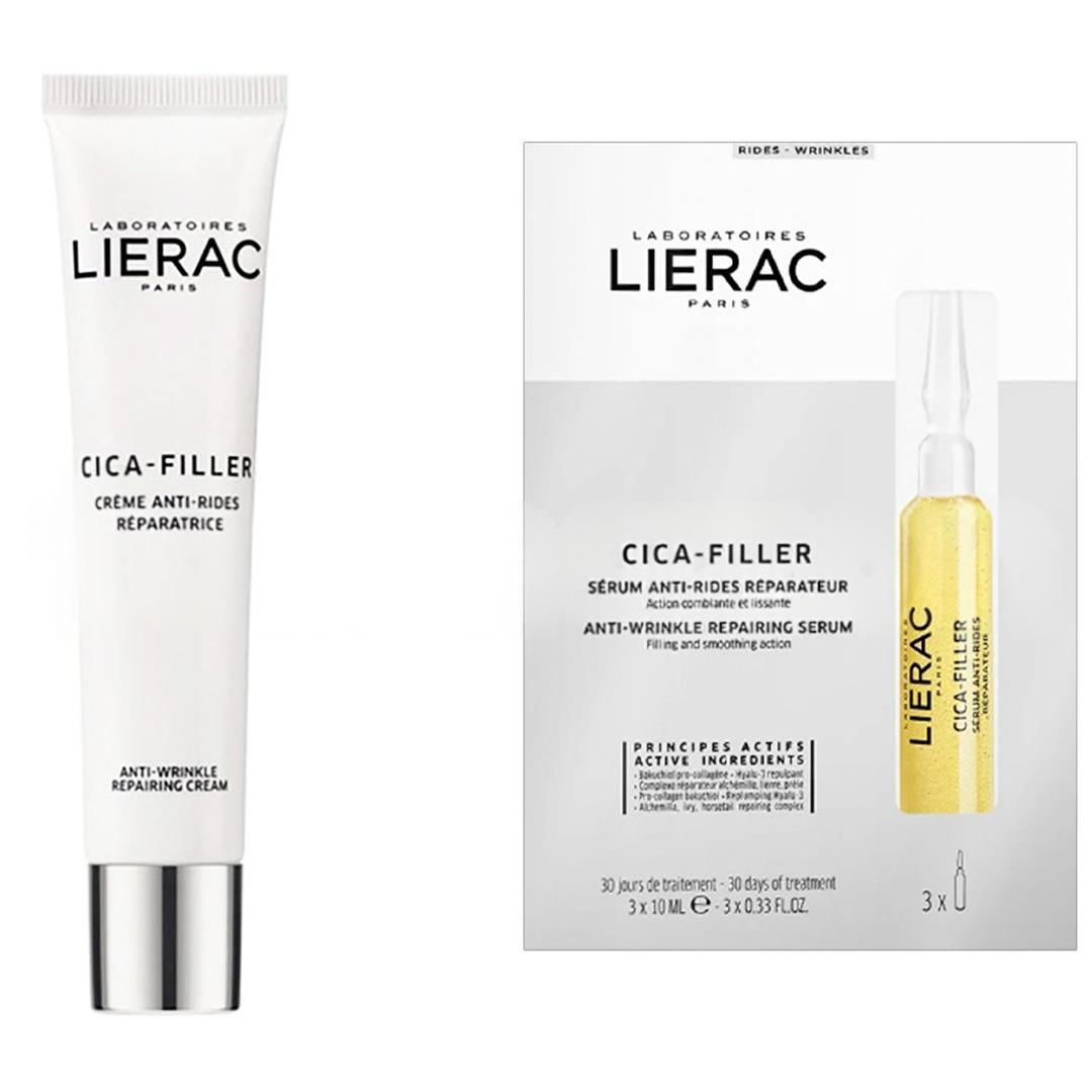 Lierac Paris Cica-Filler Cream Kırışıklık Karşıtı Krem 40 ml + Cica-Filler Serum 10 ml