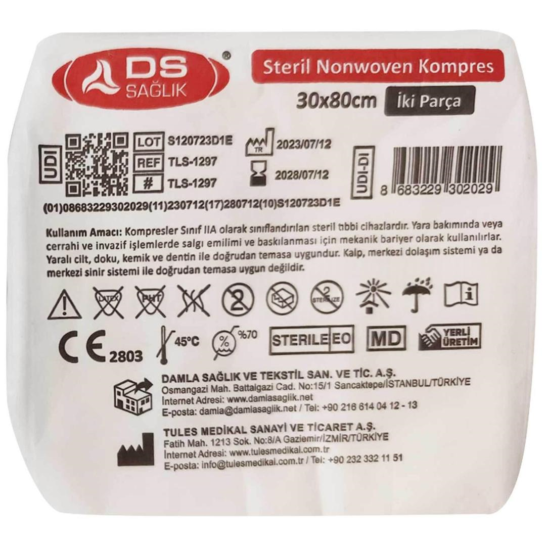 DS Sağlık Gazlı Bez Emici Nonwoven İki Parça 30 x 80 cm