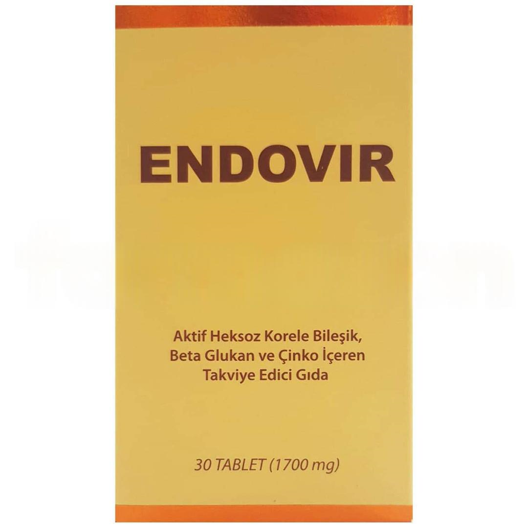 Endovir Aktif Heksoz Korele Bileşik Betaglukoan ve Çinko İçeren Takviye Edici Gıda 1700 mg 30 Tablet