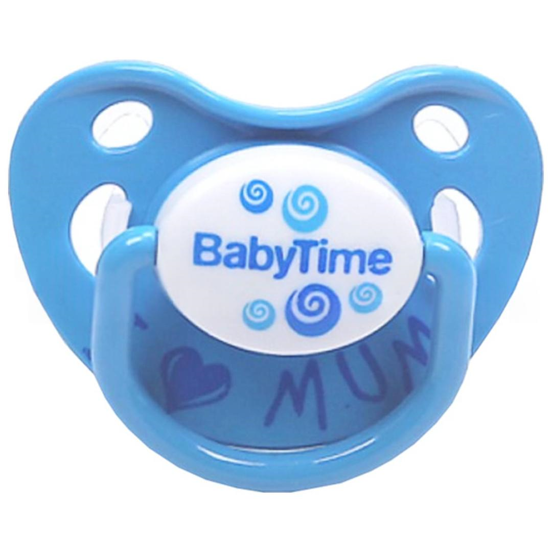Baby Time BT129-2 Silikon Damaklı Koruma Kapaklı Mat Gövdeli Emzik - Mavi