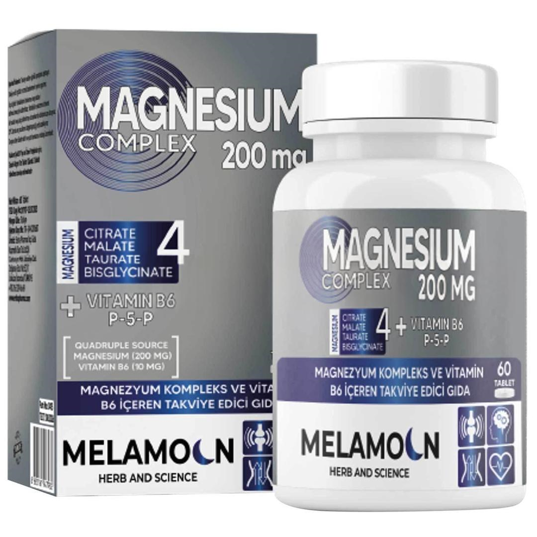 Melamoon Magnezyum Kompleks 200 mg 60 Tablet