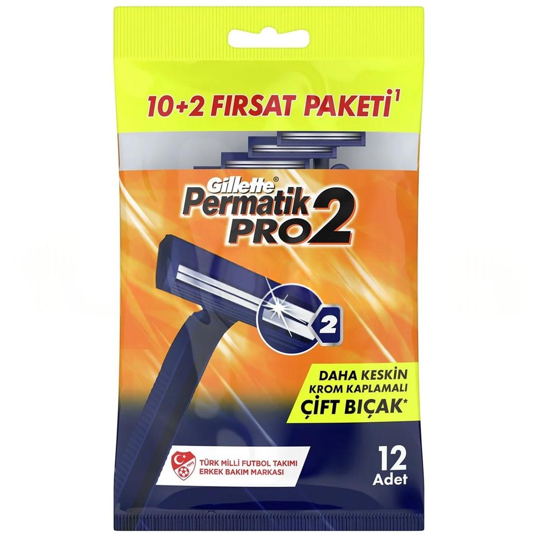 Gillette Permatik Pro2 Kullan At Traş Bıçağı 12'li