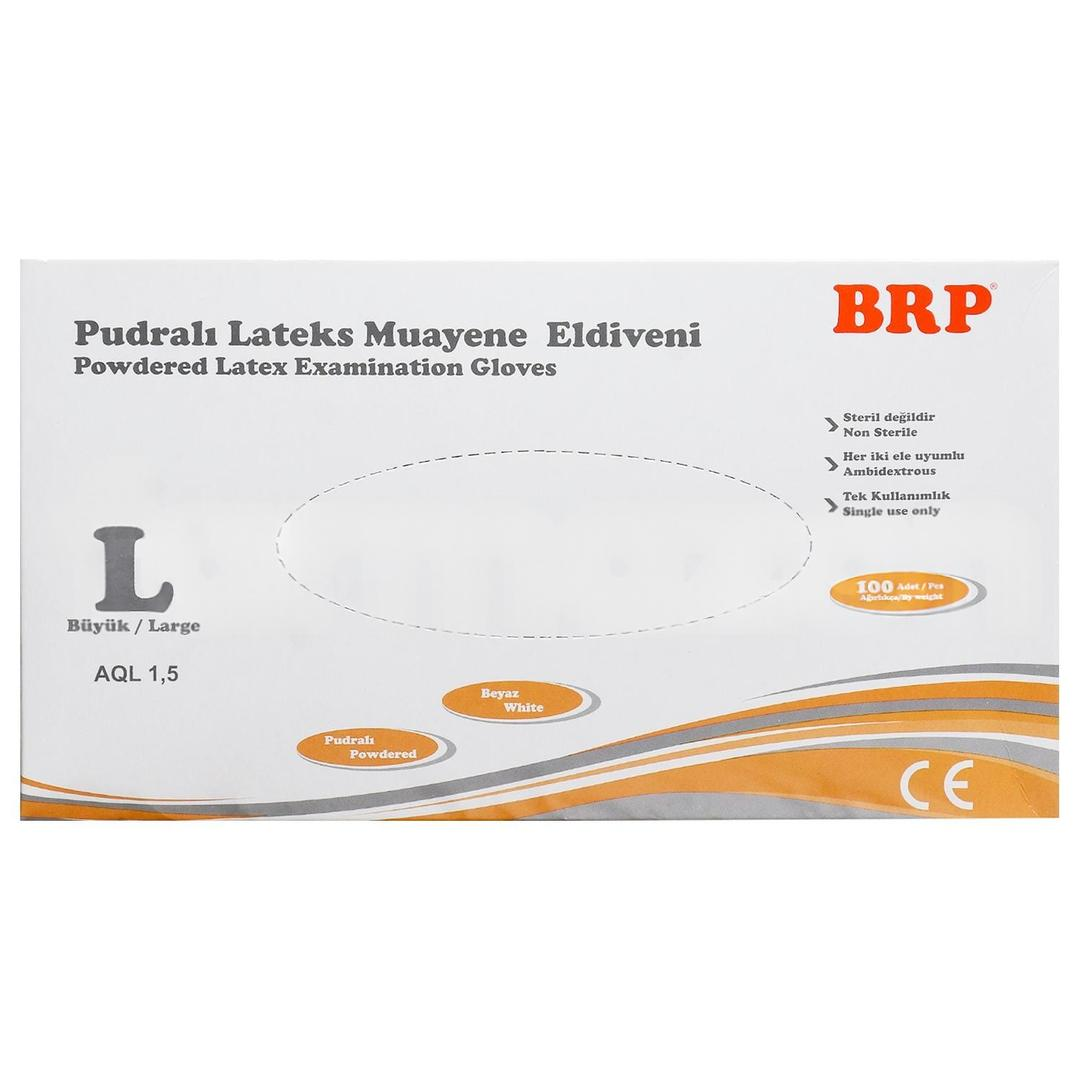 BRP Muayene Eldiveni Latex Pudralı Large 100'lü