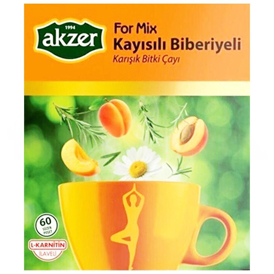 Akzer Kayısılı Biberiyeli Çay 60'lı Süzen Poşet