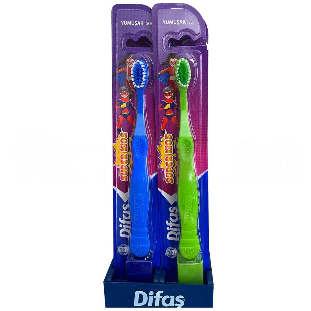 Difaş Süper Kids Yumuşak Diş Fırçası - 12'li Stant
