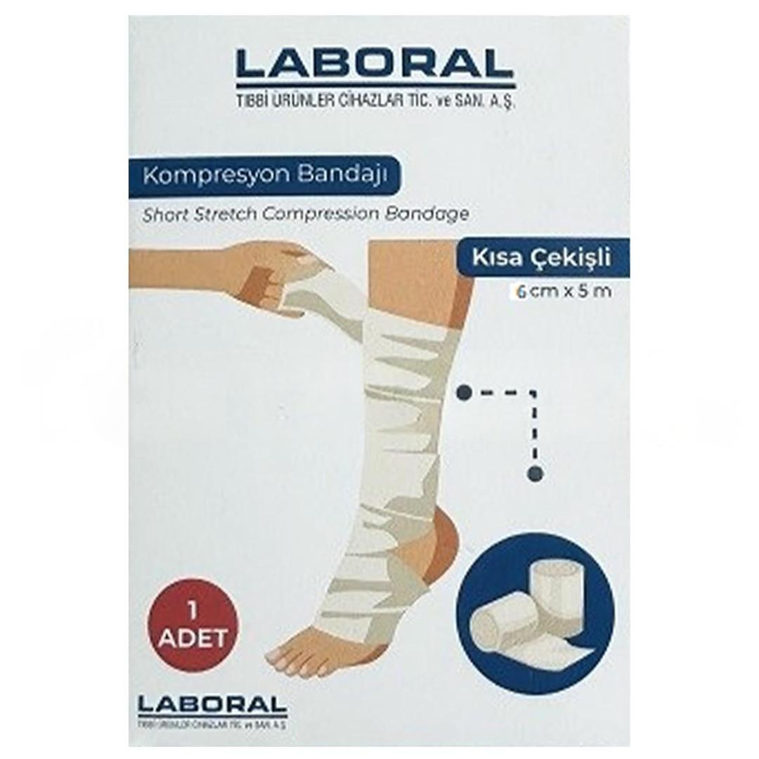 Laboral Kısa Çekişli Kompresyon Bandajı 6 cm x 5 m