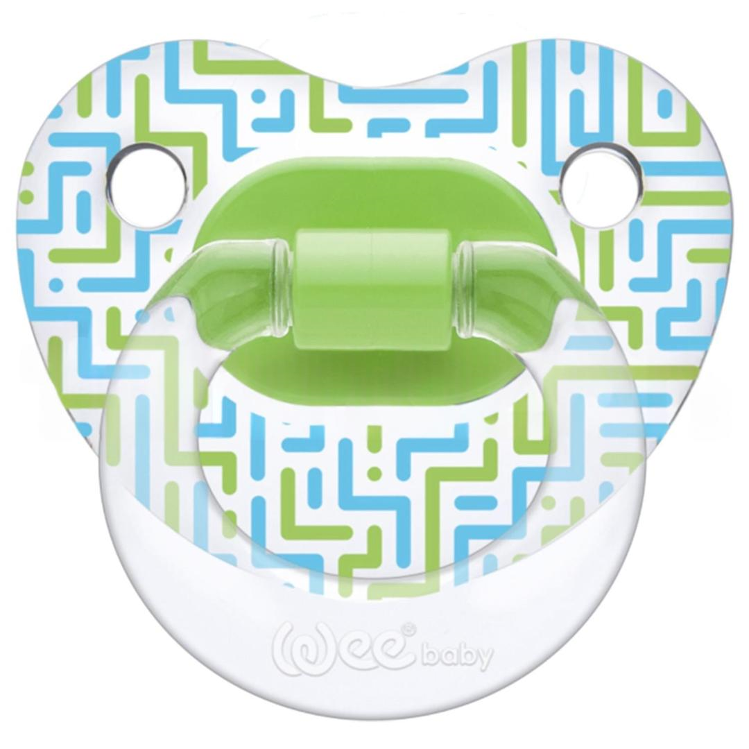 Wee Baby 837 Damaklı Emzik Şeffaf Desenli 6-18 Ay - Yeşil