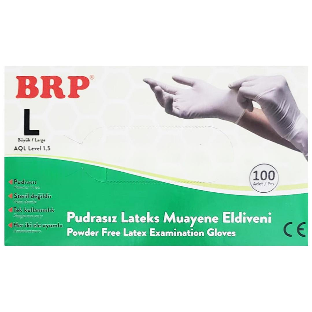 BRP Lateks Pudrasız Eldiven Large 100'lü