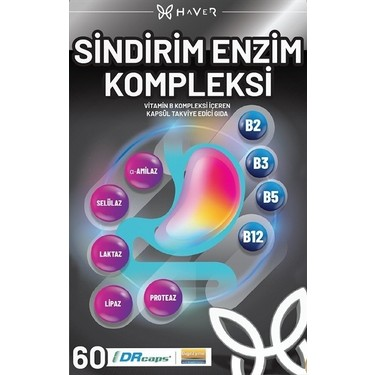 Haver Sindirim Enzim Kompleksi Vitamin B 60 Kapsül