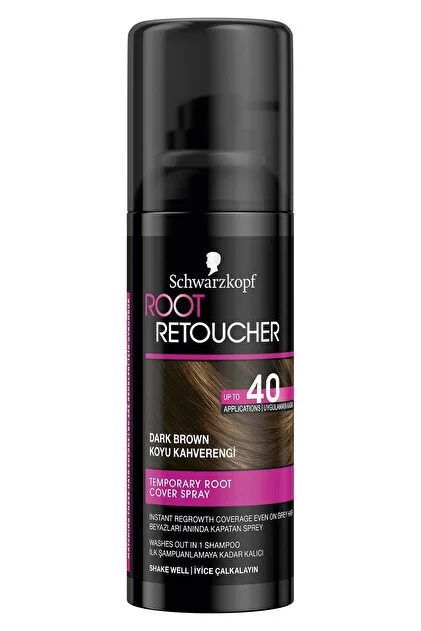 Schwarzkopf Root Retoucher Koyu Kahverengi 120 ML Beyazları Anında Kapatan Sprey Saç Boyası
