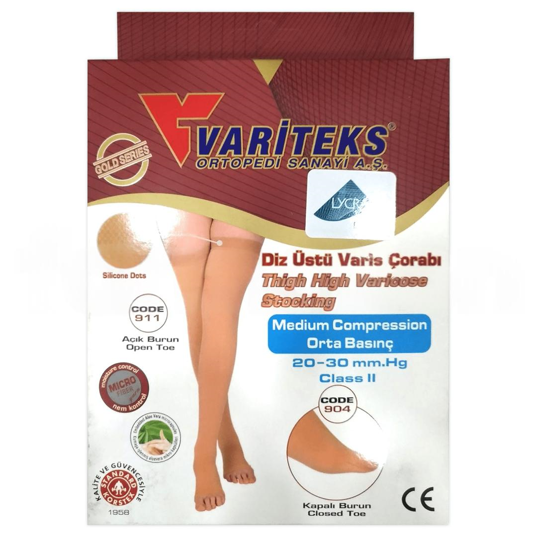 Variteks CCL2 Diz Üstü Burnu Açık Varis Çorabı No: 7