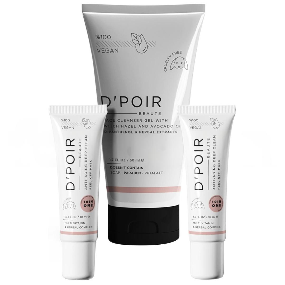 D’Poir Deep Clean Peel Off Mask 2x 10 ml + D’Poir Cleanser Gel 50 ml