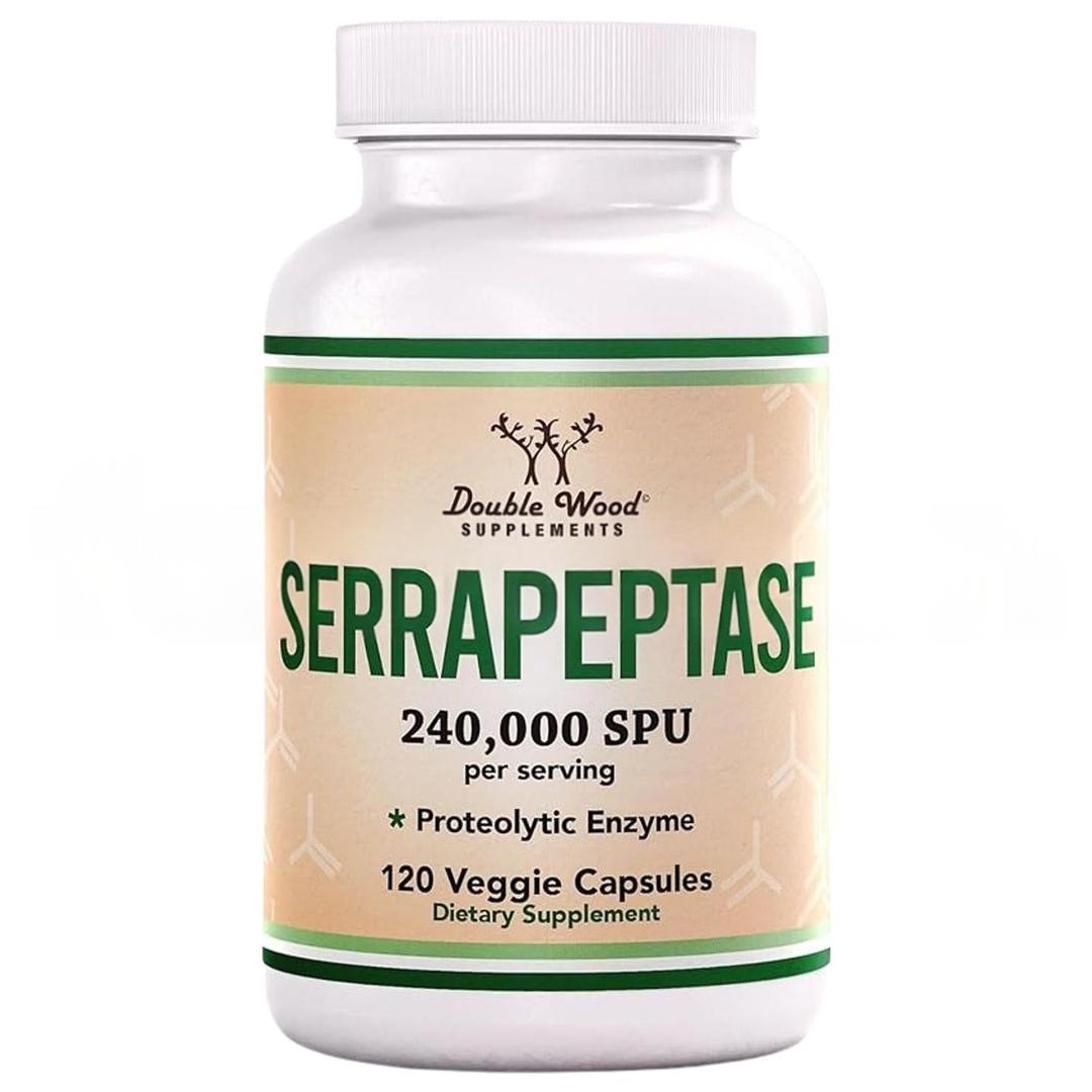 Double Wood Serrapeptase 240,000 Spu 120 Veggie Capsules - İthal