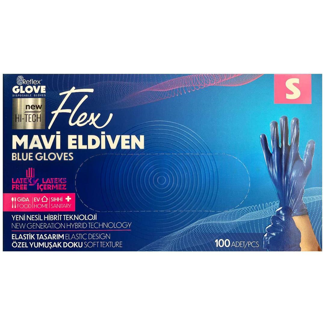 Reflex Flex Yeni Nesil Hibrit Mavi Eldiven Small 100'lü