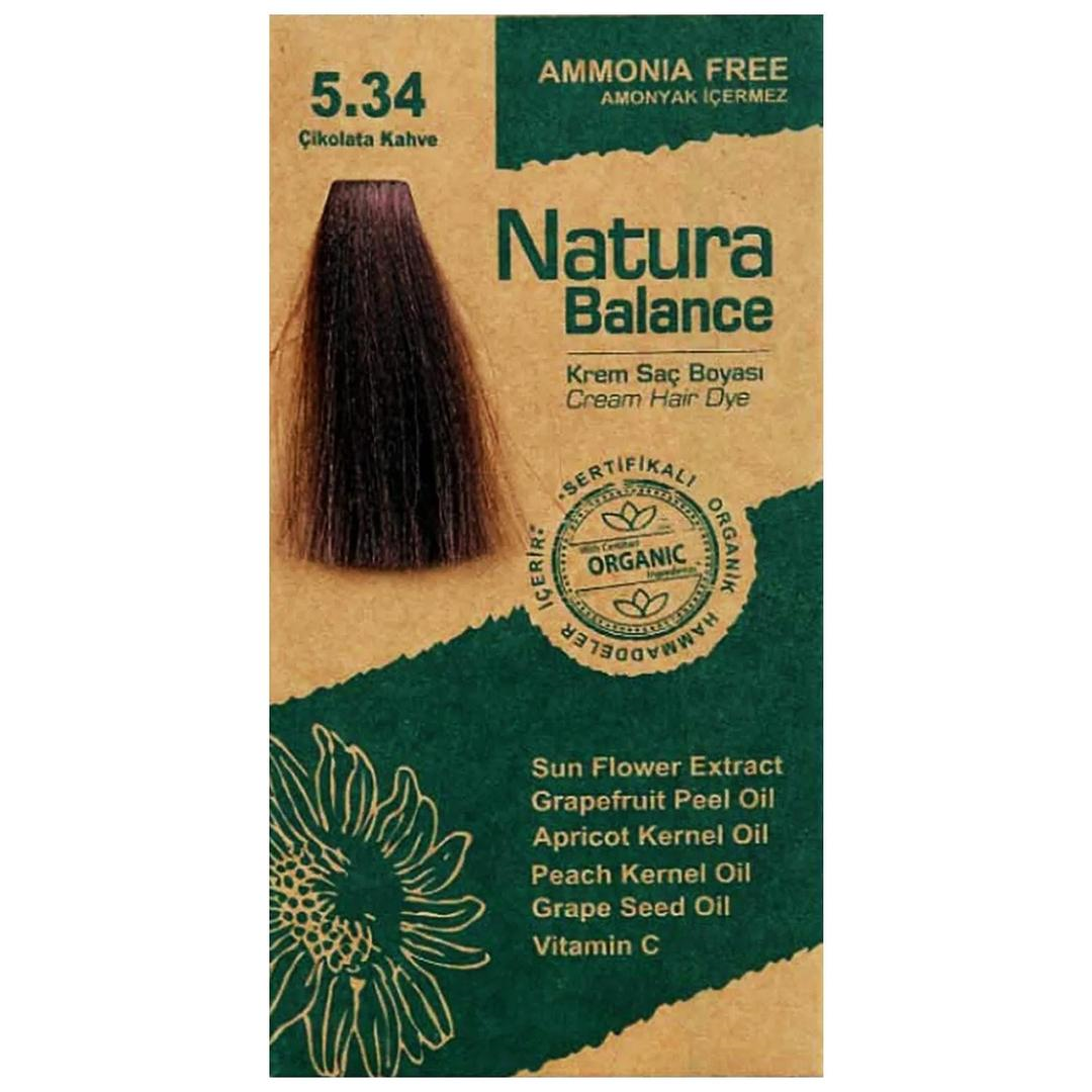 Natura Balance Çikolata Kahverengi Organik Krem Saç Boyası 5,34 60 ml