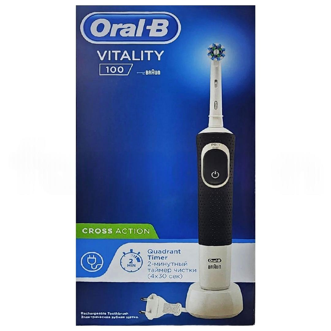 Oral-B D100 Şarj Edilebilir Diş Fırçası Cross Action Siyah Vitality 100 Black