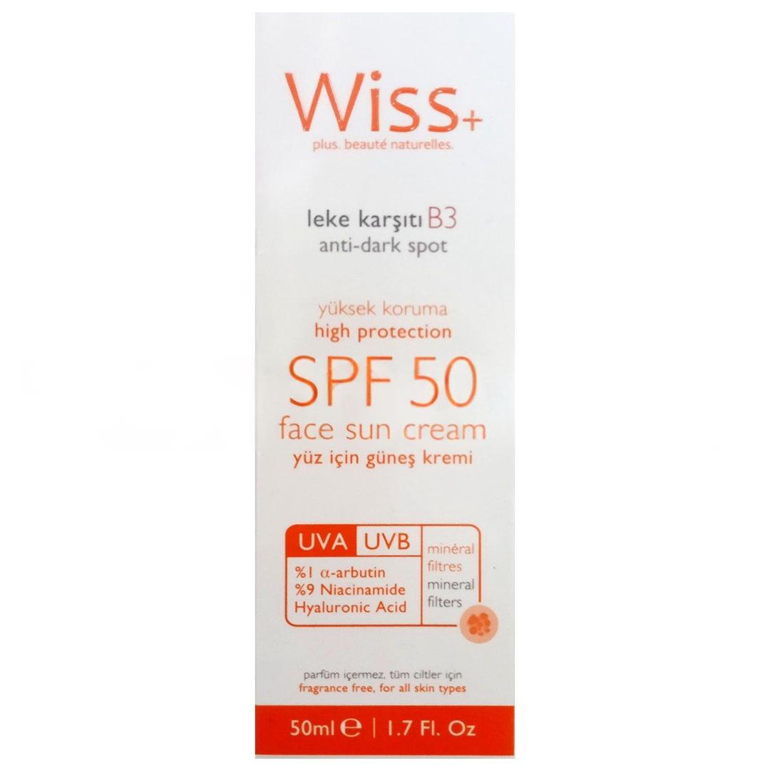 Wiss+ Leke Karşıtı Yüz Güneş Kremi SPF50 50 ml