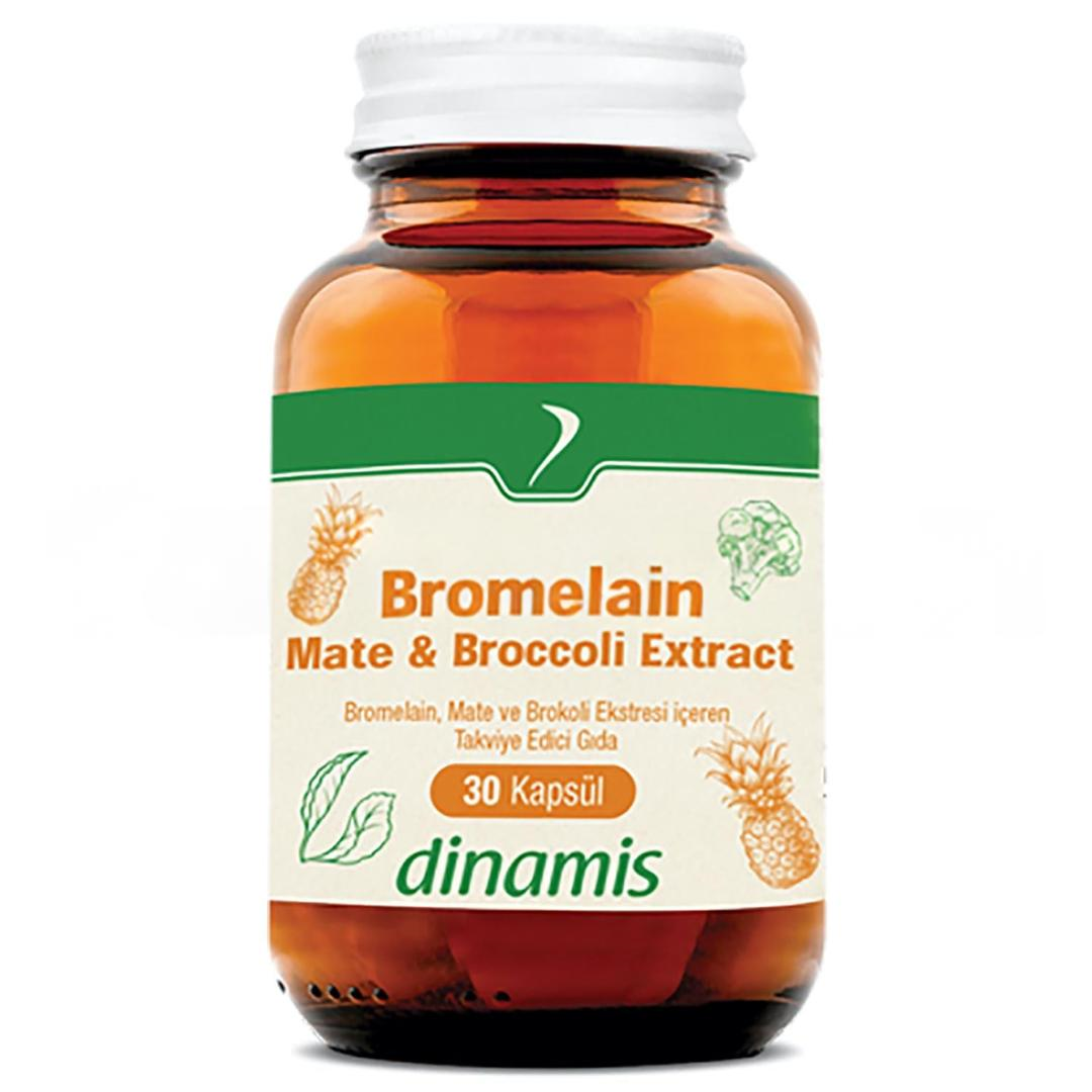Dinamis Bromelain Mate & Broccoli Extract 30 Kapsül