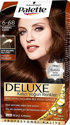 Palette Deluxe Yoğun Renkler 6-68 Karamel Kahve Saç Boyası