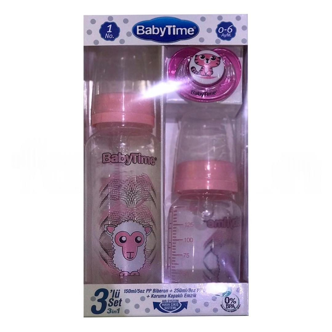 Baby Time BT209 3'lü Biberon Seti - Pembe