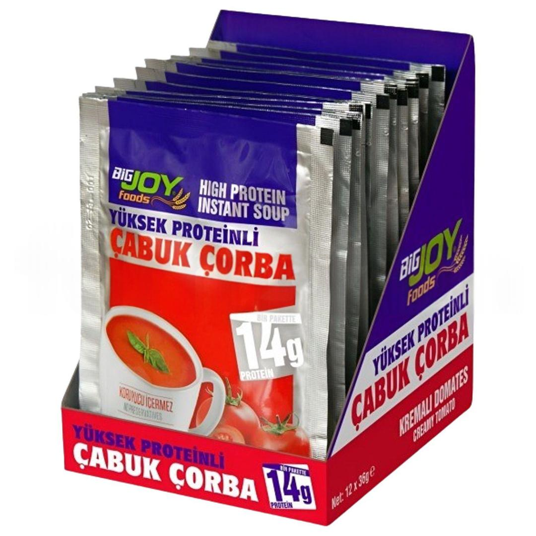 Bigjoy Proteinli Çabuk Çorba Kremalı Domates 30 gr 12 Adet
