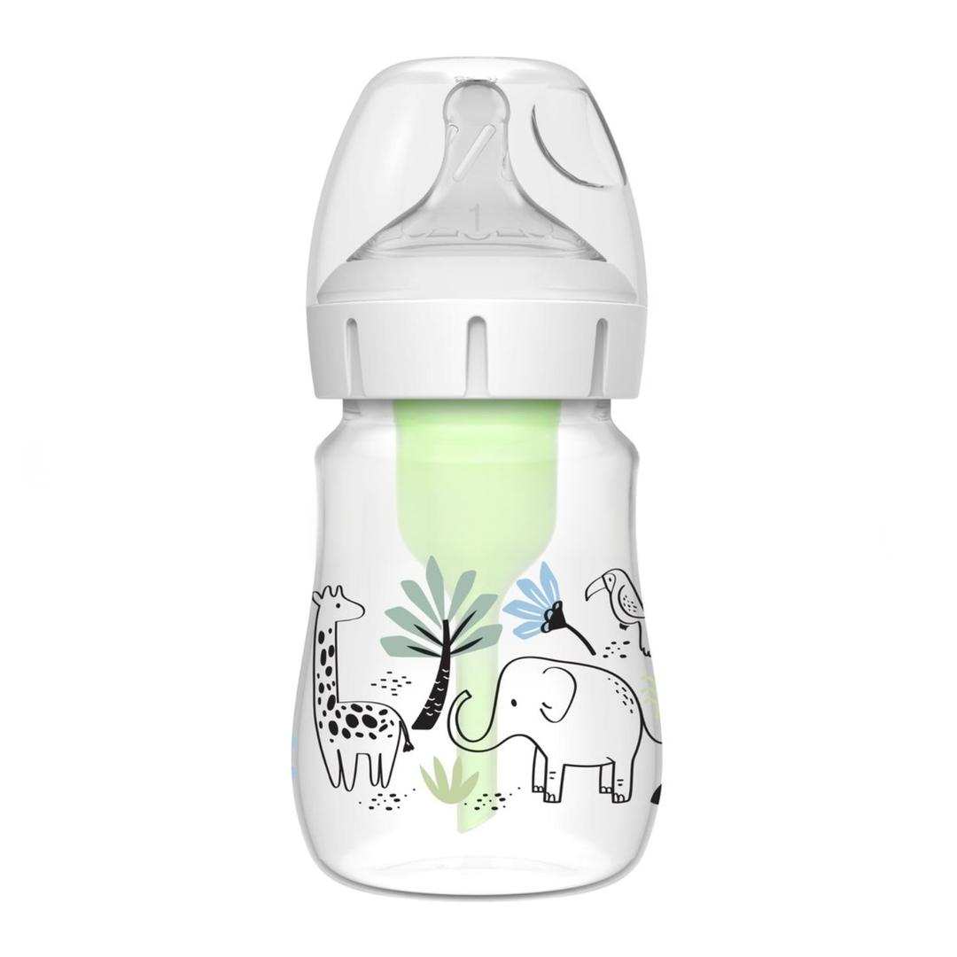 Dr. Brown's Geniş Ağız Anti-Kolik PP Biberon 150 ml - Orman Fil Desenli