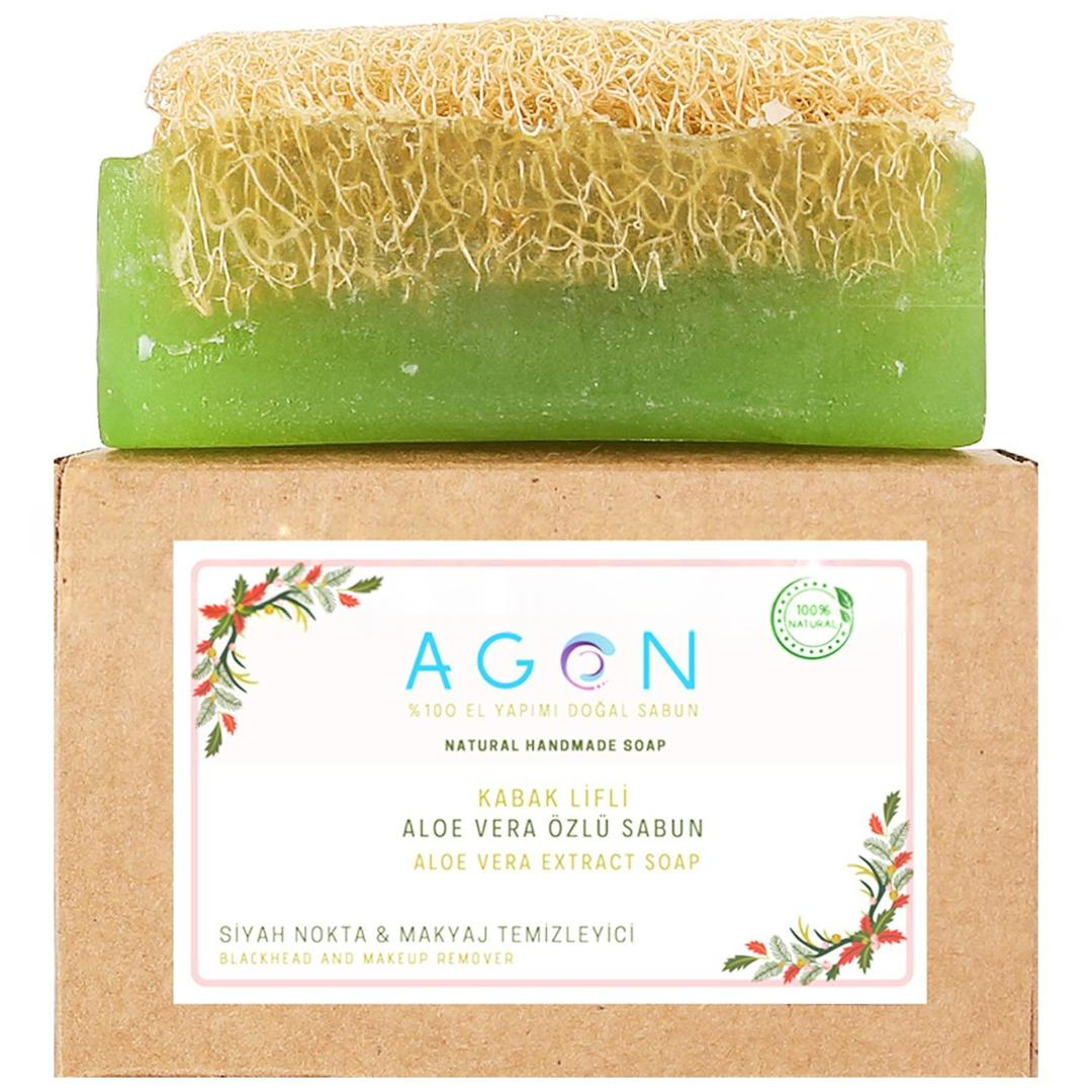 Agon El Yapımı Doğal Kabak Lifli Sabun Aloe Vera Özlü 120 gr