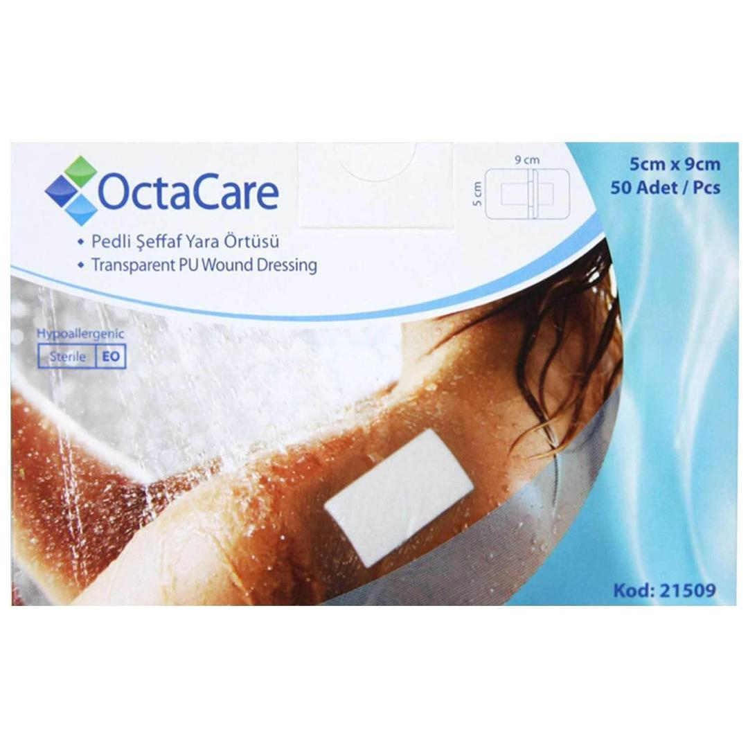 Octacare Pedli Şeffaf Pu Film Yara Örtüsü Su Geçirmez 5x9 cm 50'li