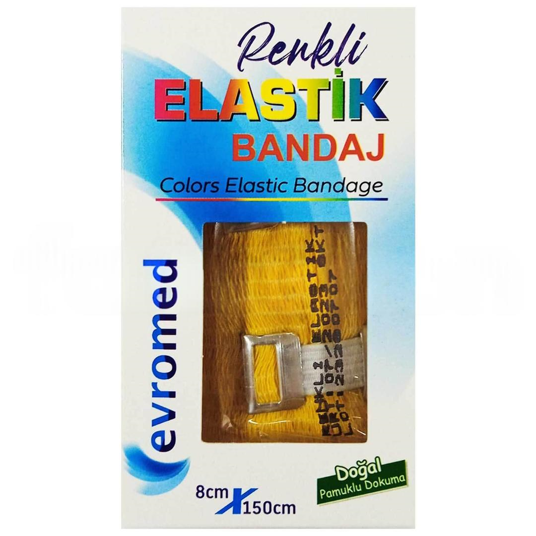 Evromed Elastik Bandaj 8x150 cm - Sarı