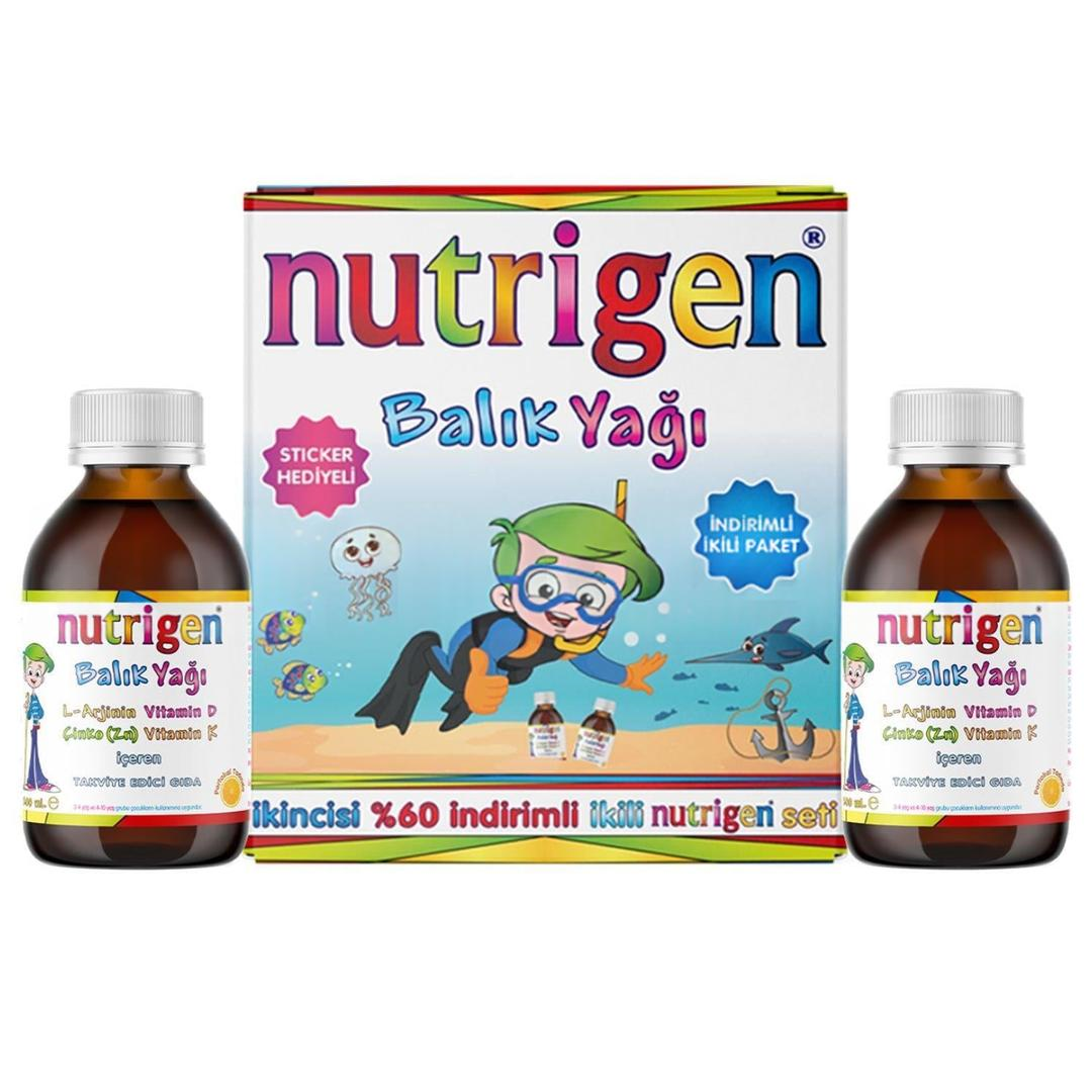 Nutrigen Balık Yağı Şurup Kofre 200 ml - İkincisi %60 İndirimli + Sticker Hediyeli