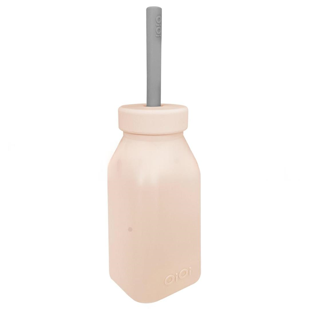 Oioi Silikon Şişe ve Pipet - Bubble Beige & Powder Grey