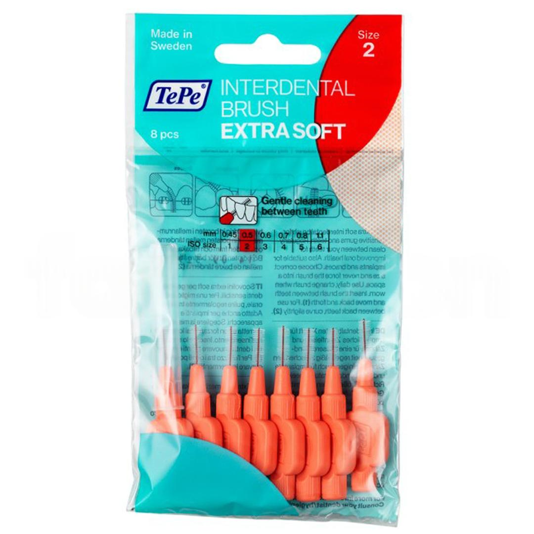 Tepe Extra Soft Arayüz Fırçası Açık Kırmızı 0,5 Mm 8'li Paket
