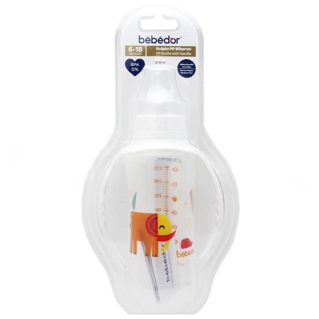 Bebedor 77302 Kulplu PP Biberon 6-18 Ay Fil Desenli 270 ml