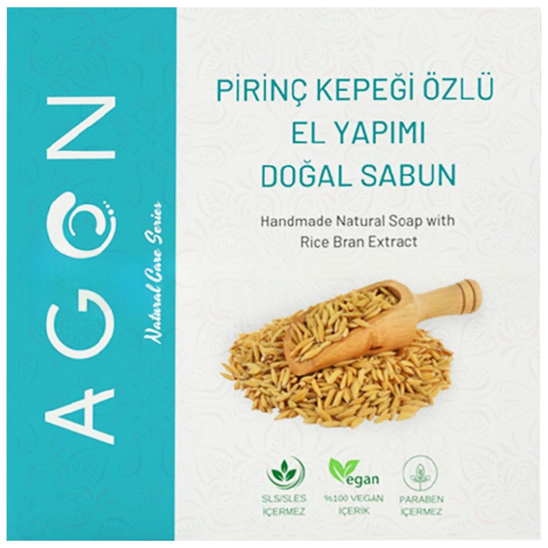 Agon Pirinç Kepeği Özlü El Yapımı Doğal Sabun 100 gr