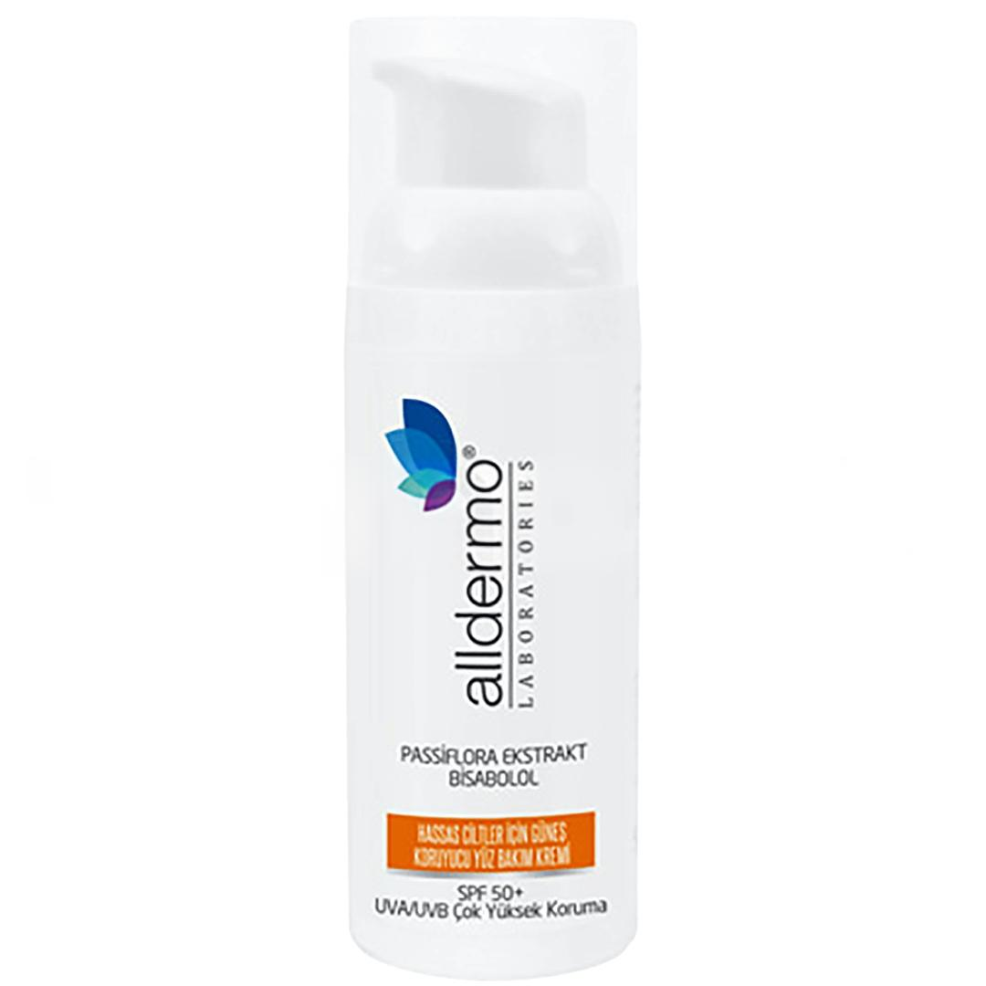 Alldermo Hassas Ciltler için Güneş Koruyucu Yüz Bakım Kremi SPF50+ 50 ml