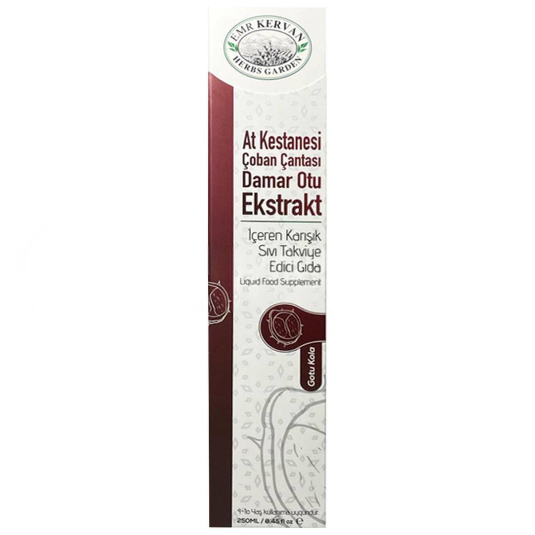 Emr Kervan Herbs Garden At Kestanesi Çoban Çantası Damar Otu Ekstrakt Takviye Edici Gıda 250 ml