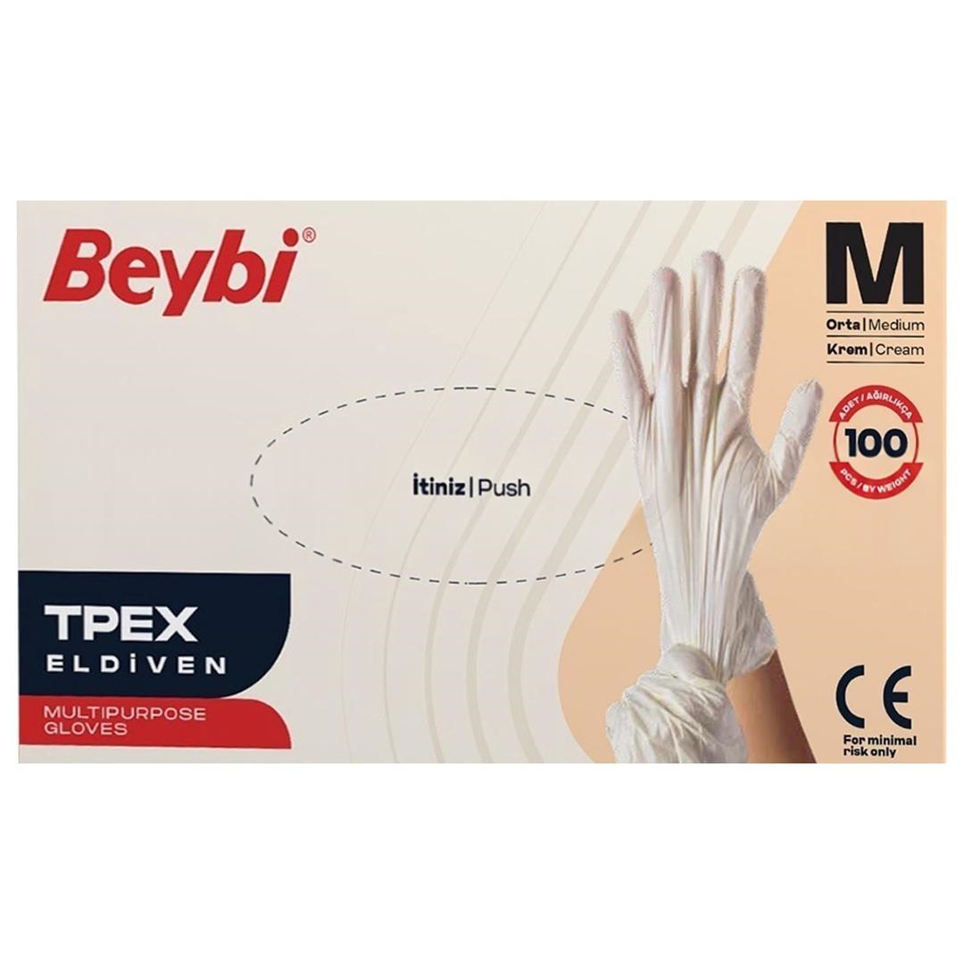 Beybi Tpex Eldiven Krem Medium 100'lü