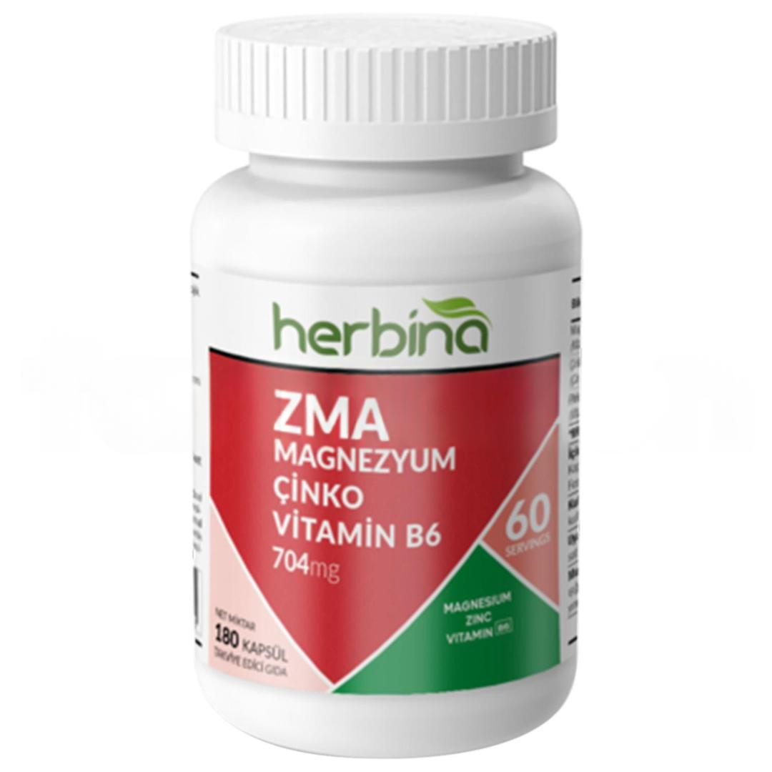 Herbina ZMA Çinko Magnezyum B6 Vitamini 180 Kapsül
