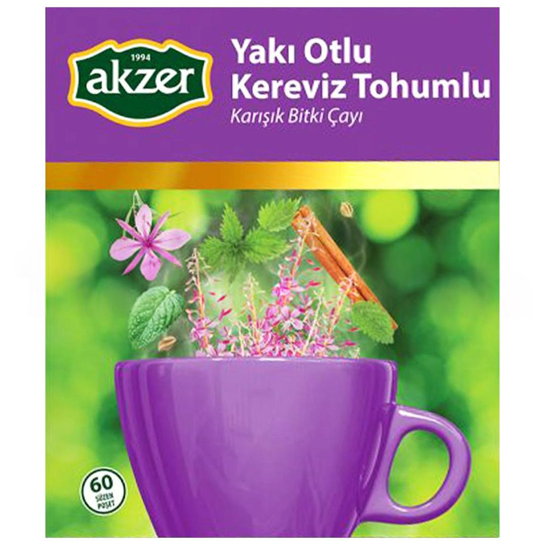 Akzer Yakı Otlu Kereviz Tohumlu Çay 60'lı Süzen Poşet
