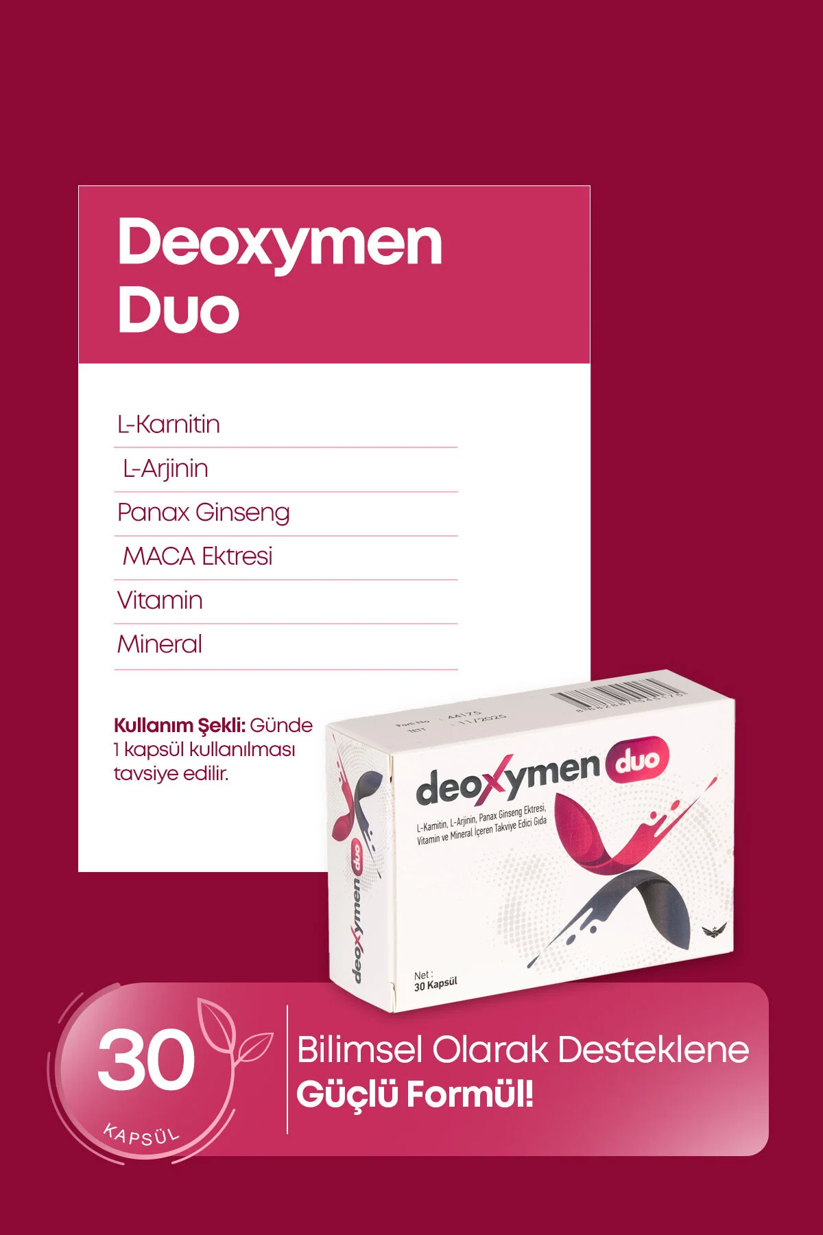 DEOXYMEN DUO 30 KAPSUL