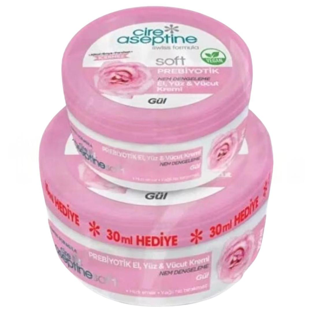 Cire Aseptine Soft Prebiyotik Gül Krem 100 ml + 30 ml